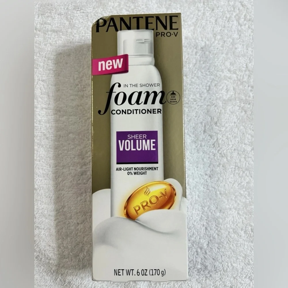 New! Pantene Pro-V In The Shower Sheer Volume Foam Hair Conditioner Full Size